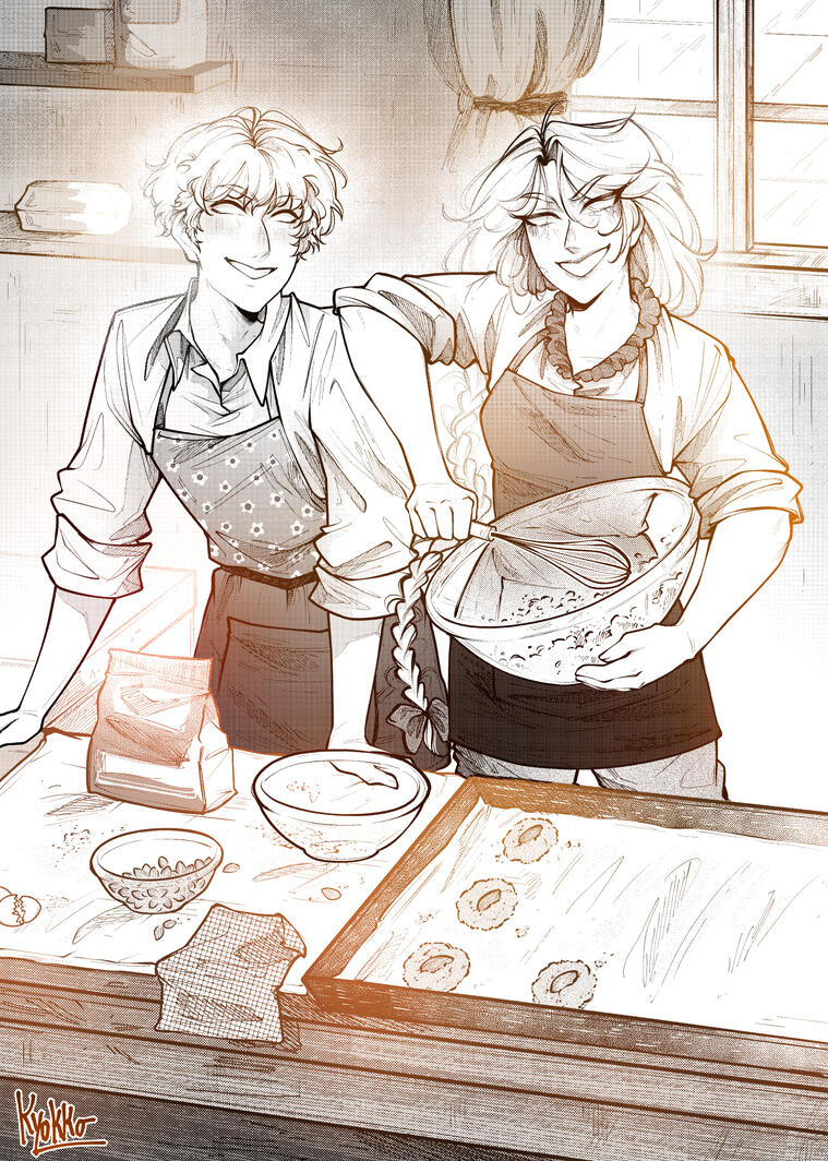 Baking session with Galatea and Gileas by Kyokkō